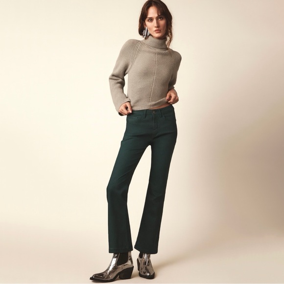 Anthropologie Pilcro The Yaya Coated Mid-Rise Crop Flare Jeans - Picture 1 of 11